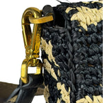Fendi Black Raffia Zucca Shoulder Baguette