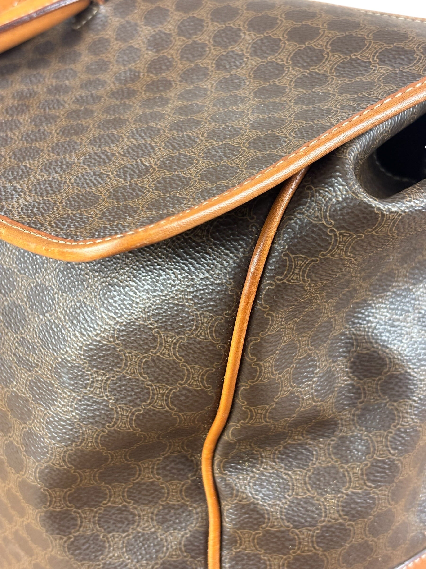 Celine Vintage Macadam Coated Canvas Weekender Travel Bag
