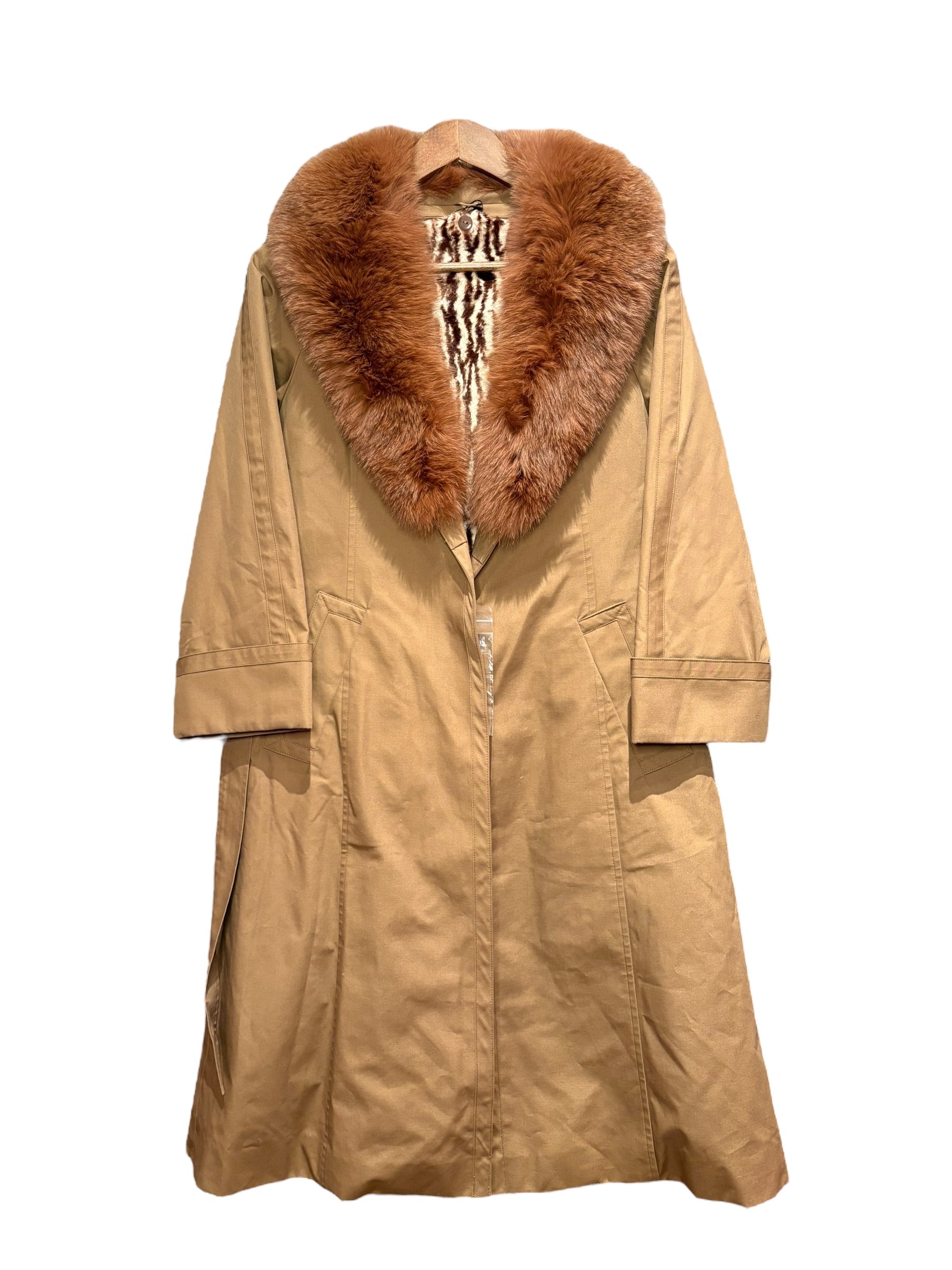 Vintage Fur Lined Trench Coat