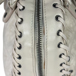 Christian Dior Cream Leather Braided Ethnic Shoulder Bag