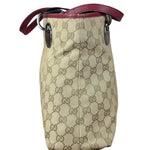 Gucci Vintage GG Canvas Pink Trim Shoulder Bag