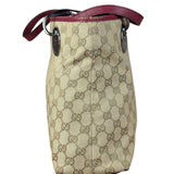 Gucci Vintage GG Canvas Pink Trim Shoulder Bag