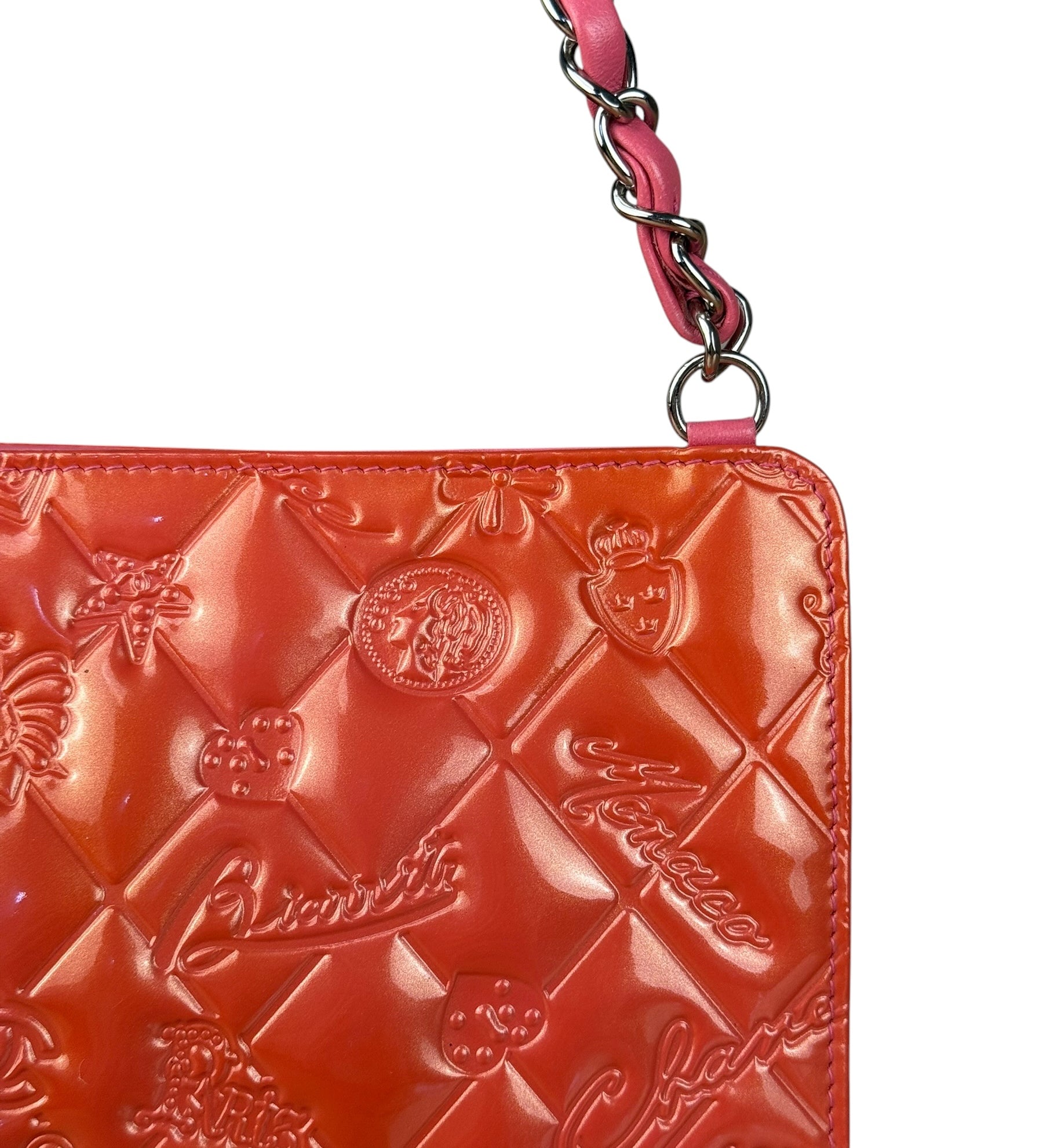 Chanel Orange Patent Lucky Symbols Pochette 2009