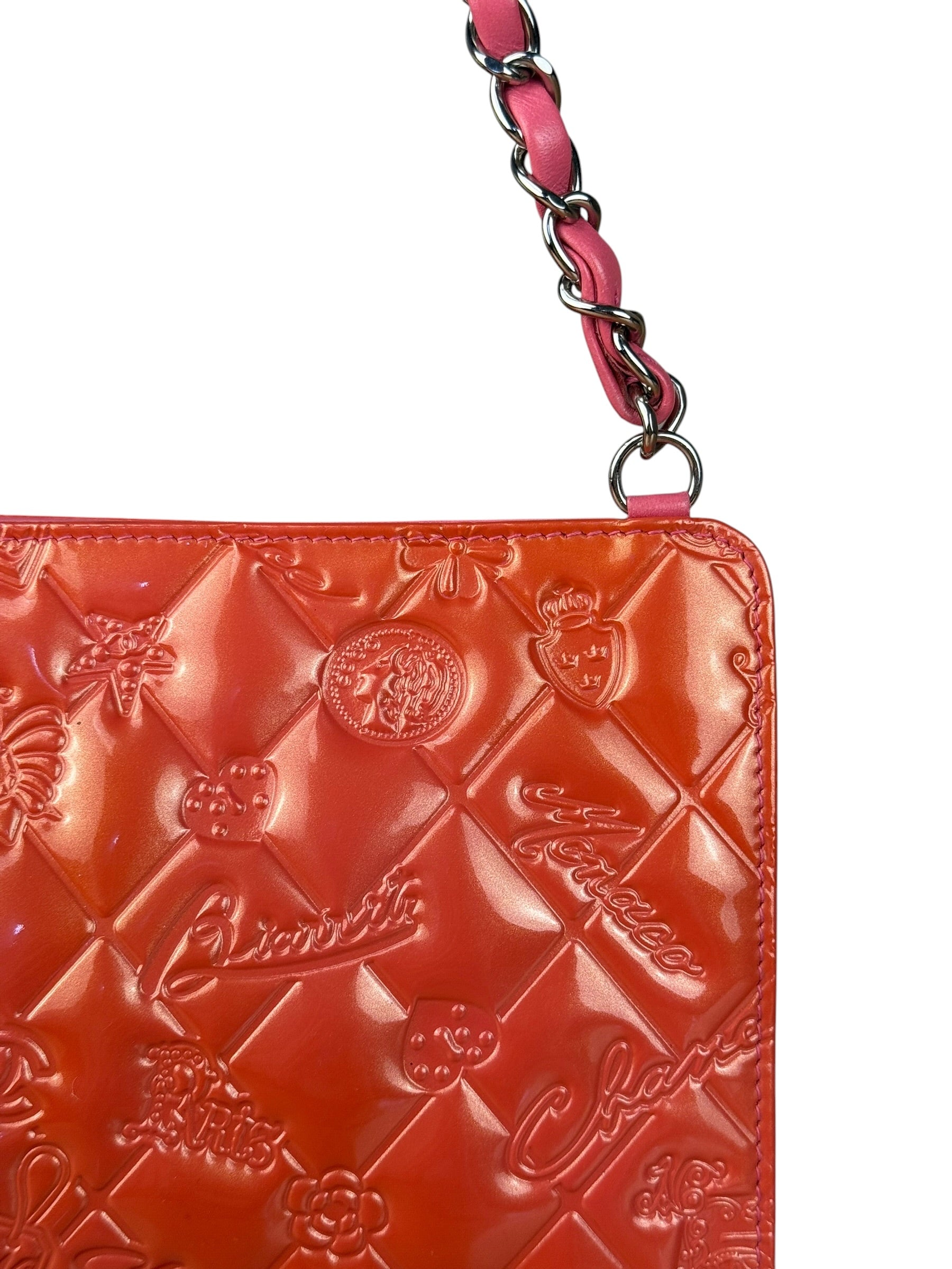 Chanel Orange Patent Lucky Symbols Pochette 2009