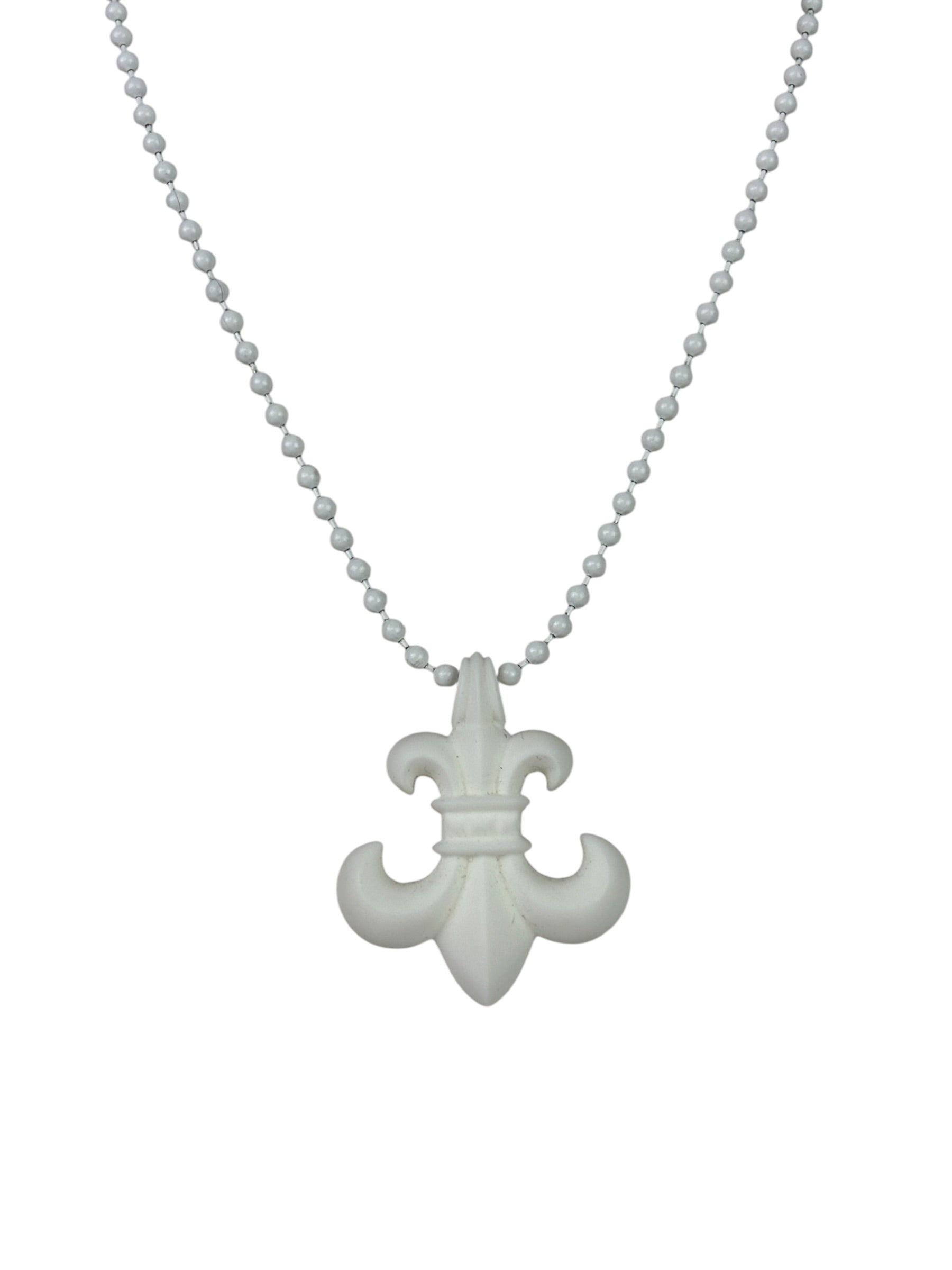 Chrome Hearts White Silichrome Ball Chain Necklace