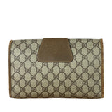 Gucci Brown Leather Trim GG Accessory Collection Clutch