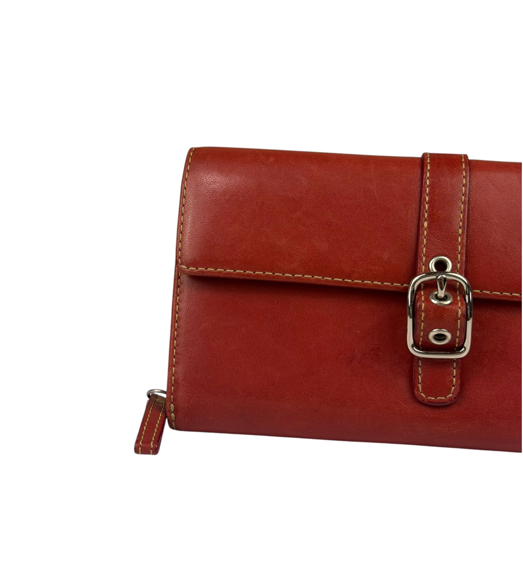 Coach Red Leather Zip Wallet