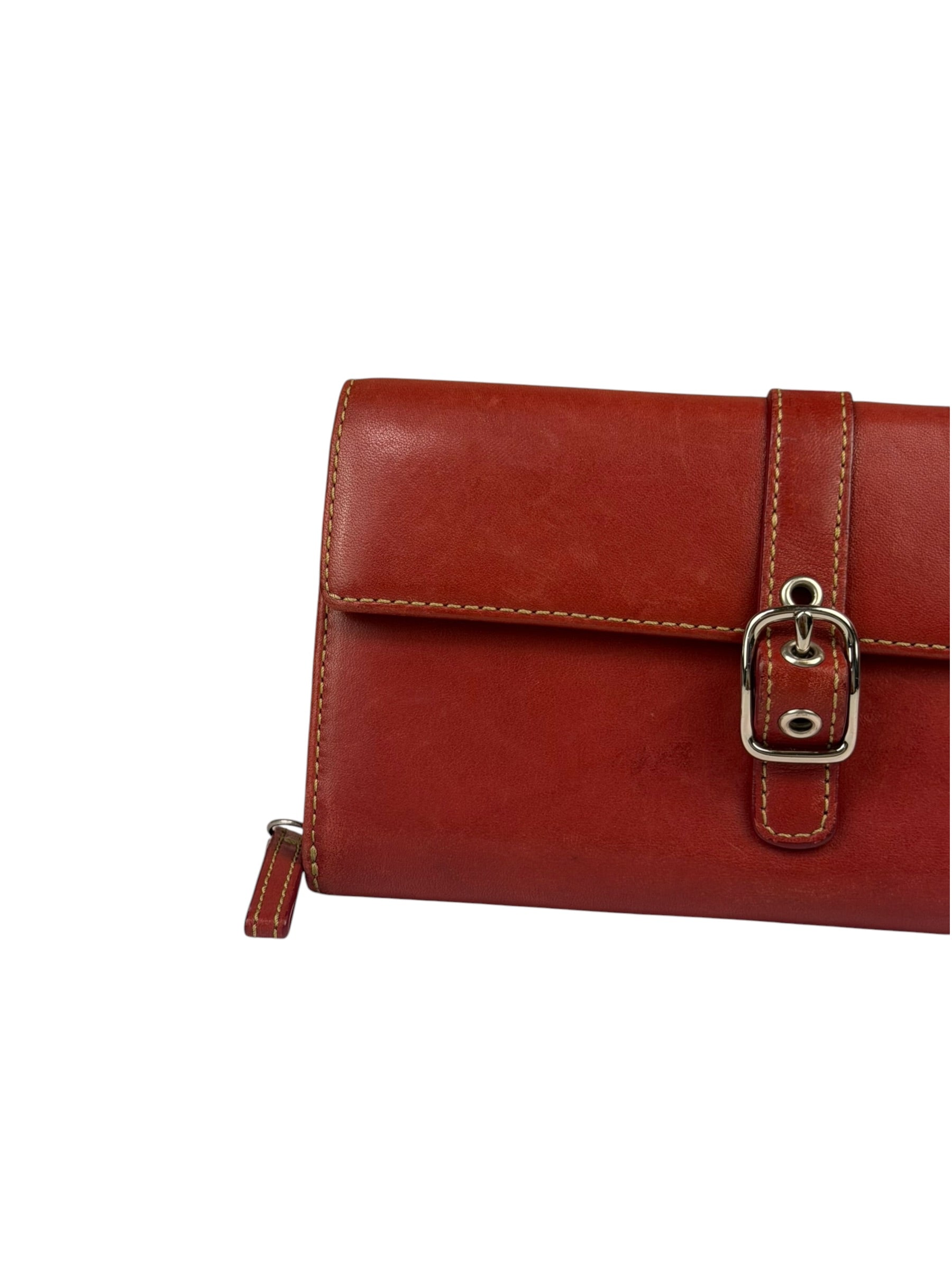Coach Red Leather Zip Wallet