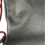 Gucci Black Leather Drawstring Backpack