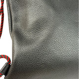 Gucci Black Leather Drawstring Backpack