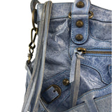 Balenciaga Blue Leather Two-Way First City Bag