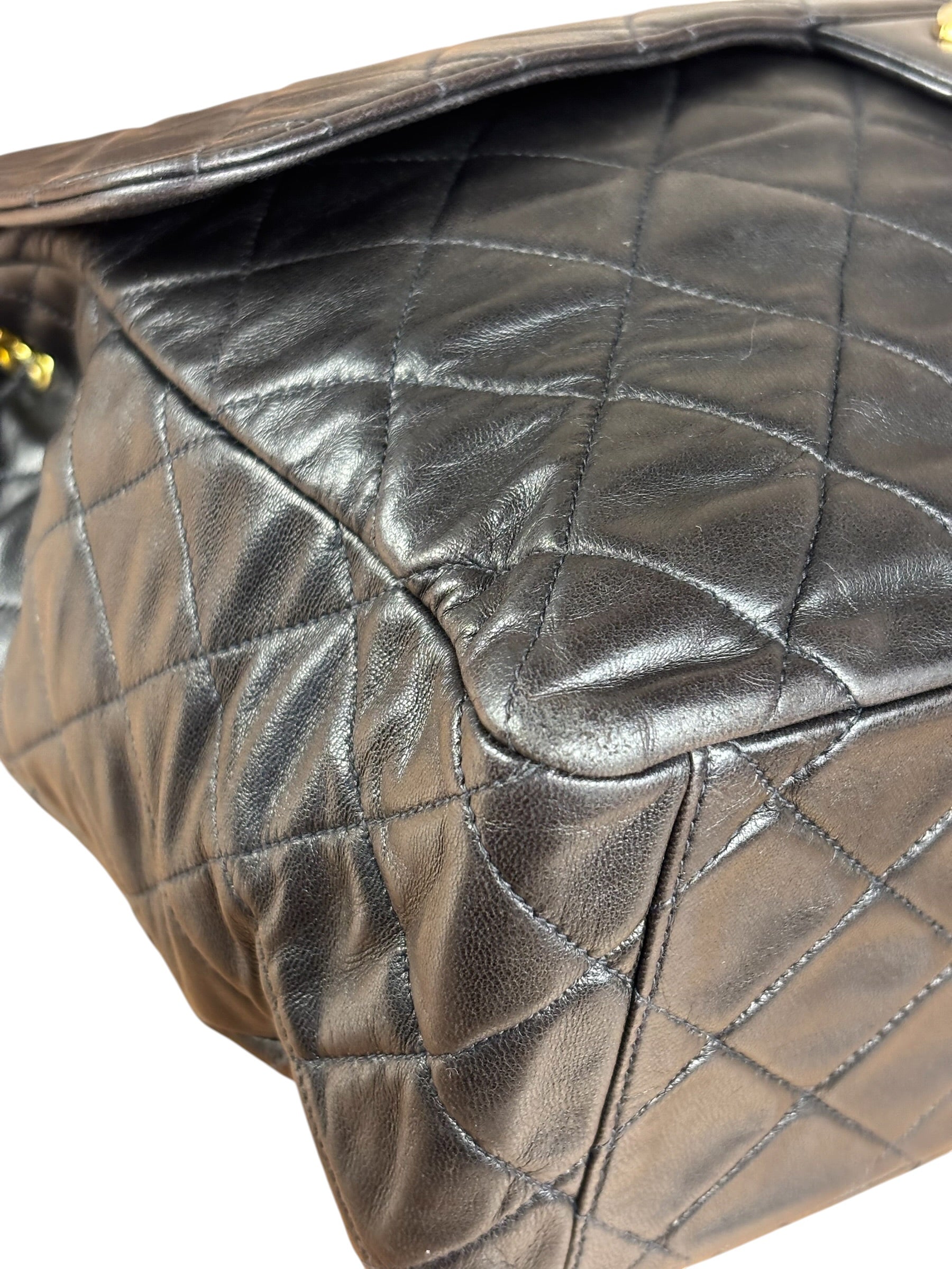 Chanel Vintage Brown Leather Jumbo Flap Bag