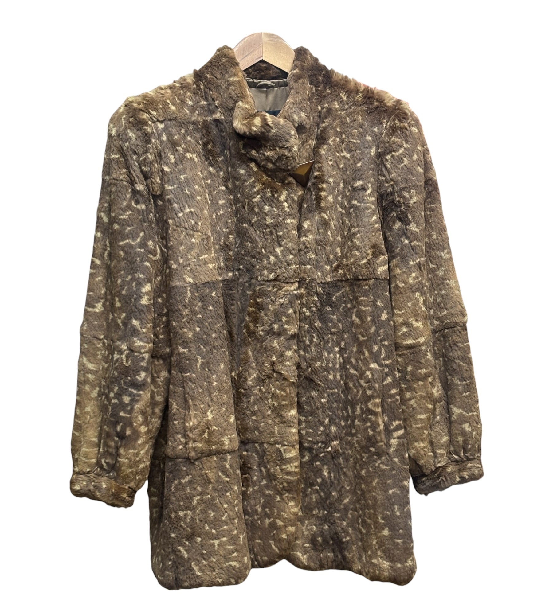 Canadia Fawn Print Llush Faux Fur Coat