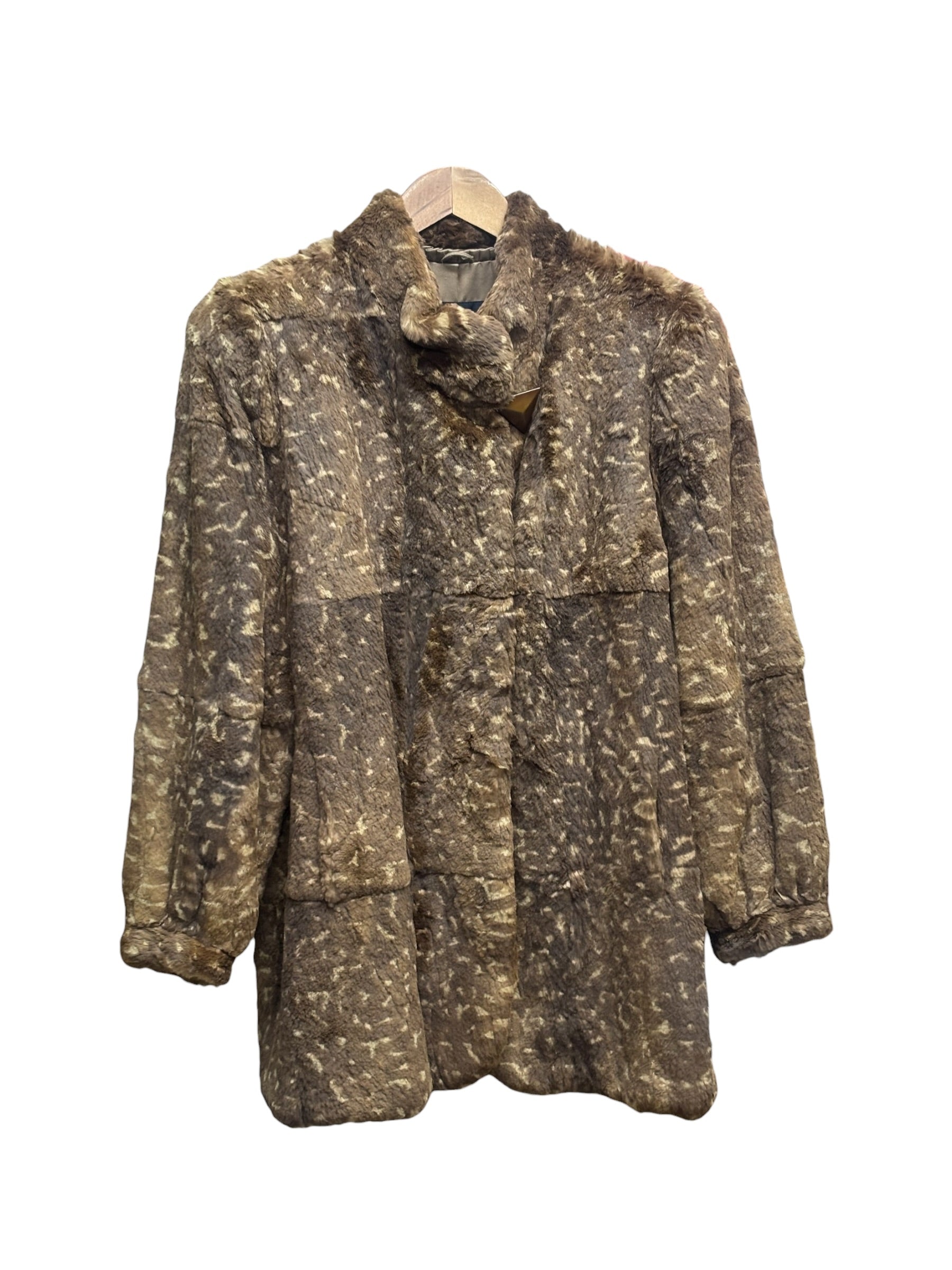 Canadia Fawn Print Llush Faux Fur Coat