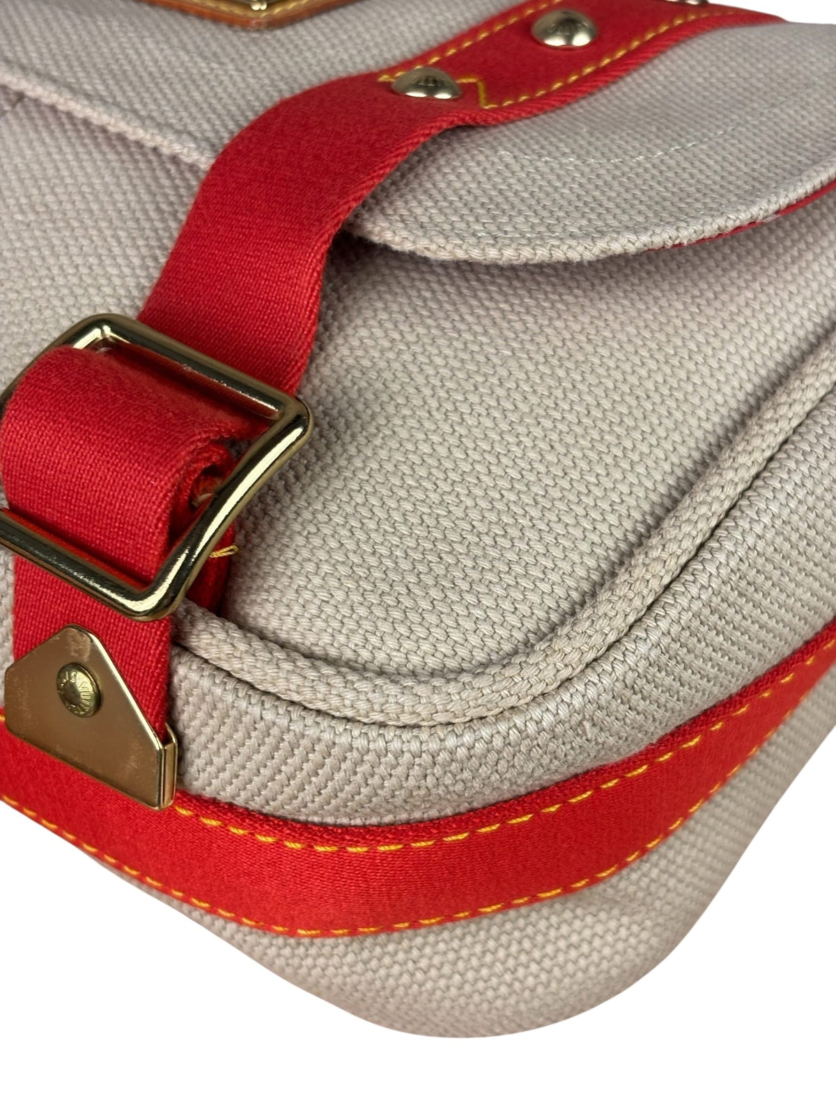 Louis Vuitton Tan/Red Canvas Antigua Besace Messenger Bag PM
