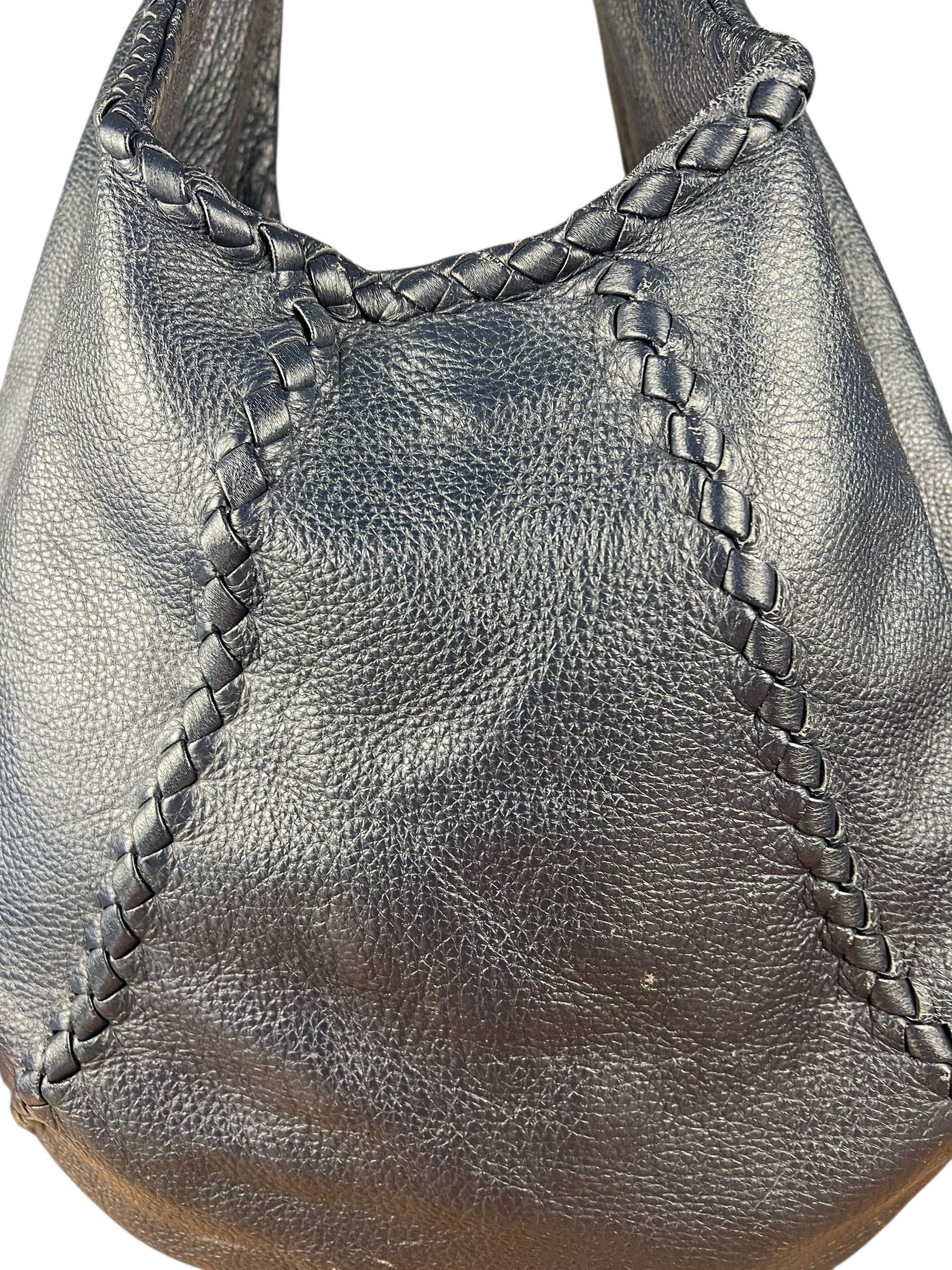 Bottega Veneta Blue Intrecciato Hobo Shoulder Bag