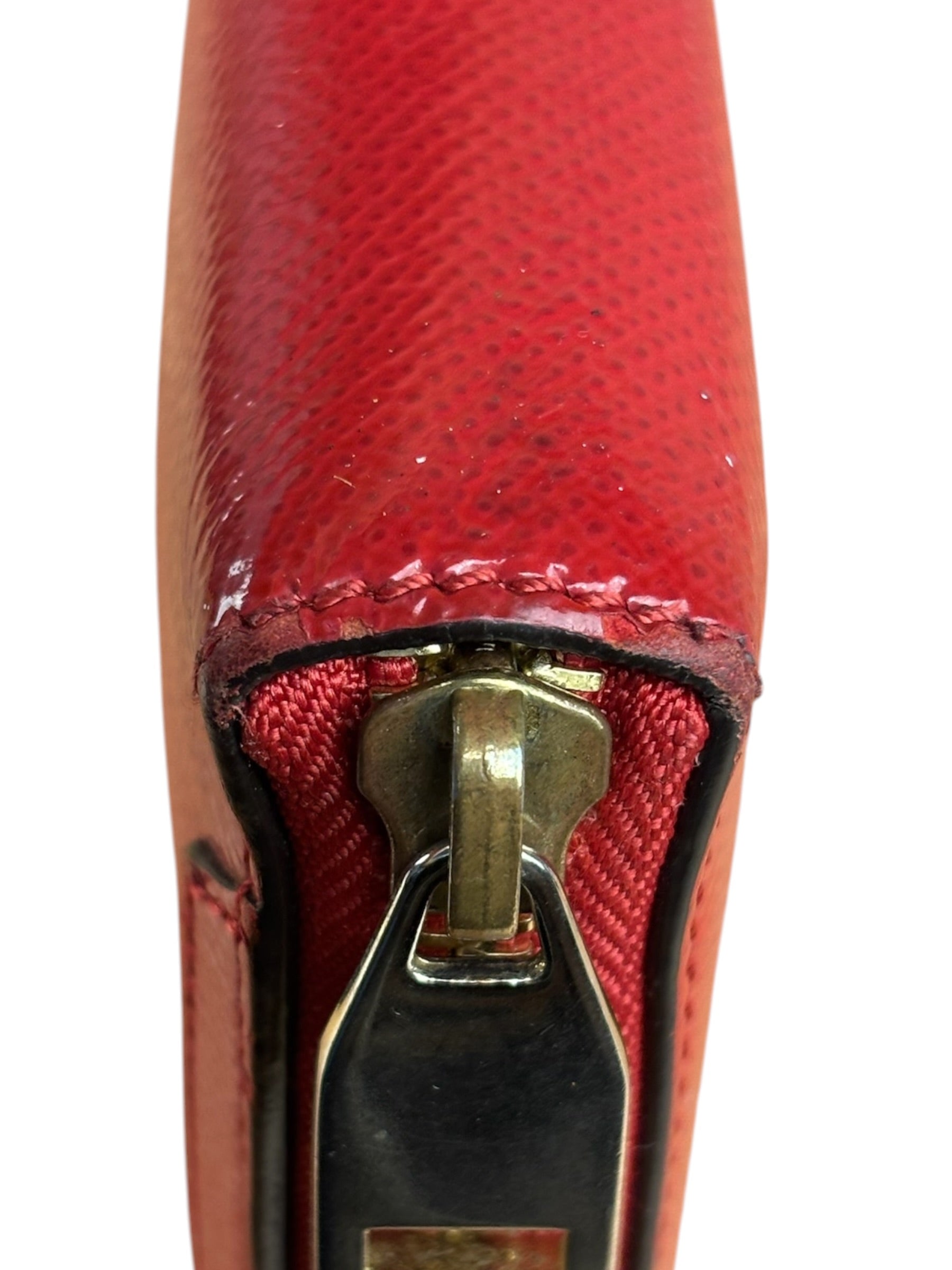 Burberry Vintage Red Leather Zip Long Wallet