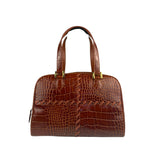 Yves Saint Laurent Vintage Croc-Embossed Leather Handbag