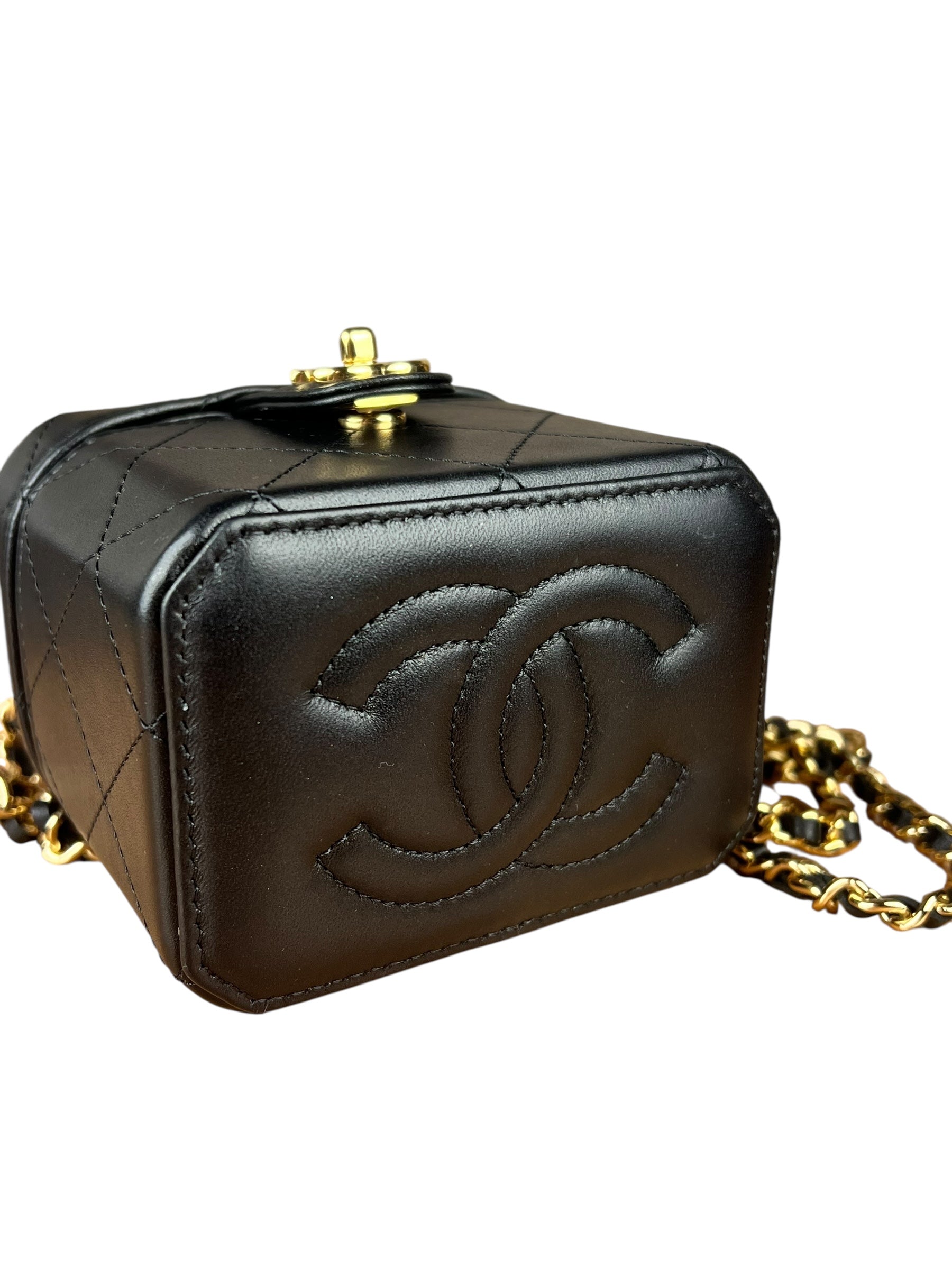 Chanel Lambskin Quilted Leather Cosmetic Bag