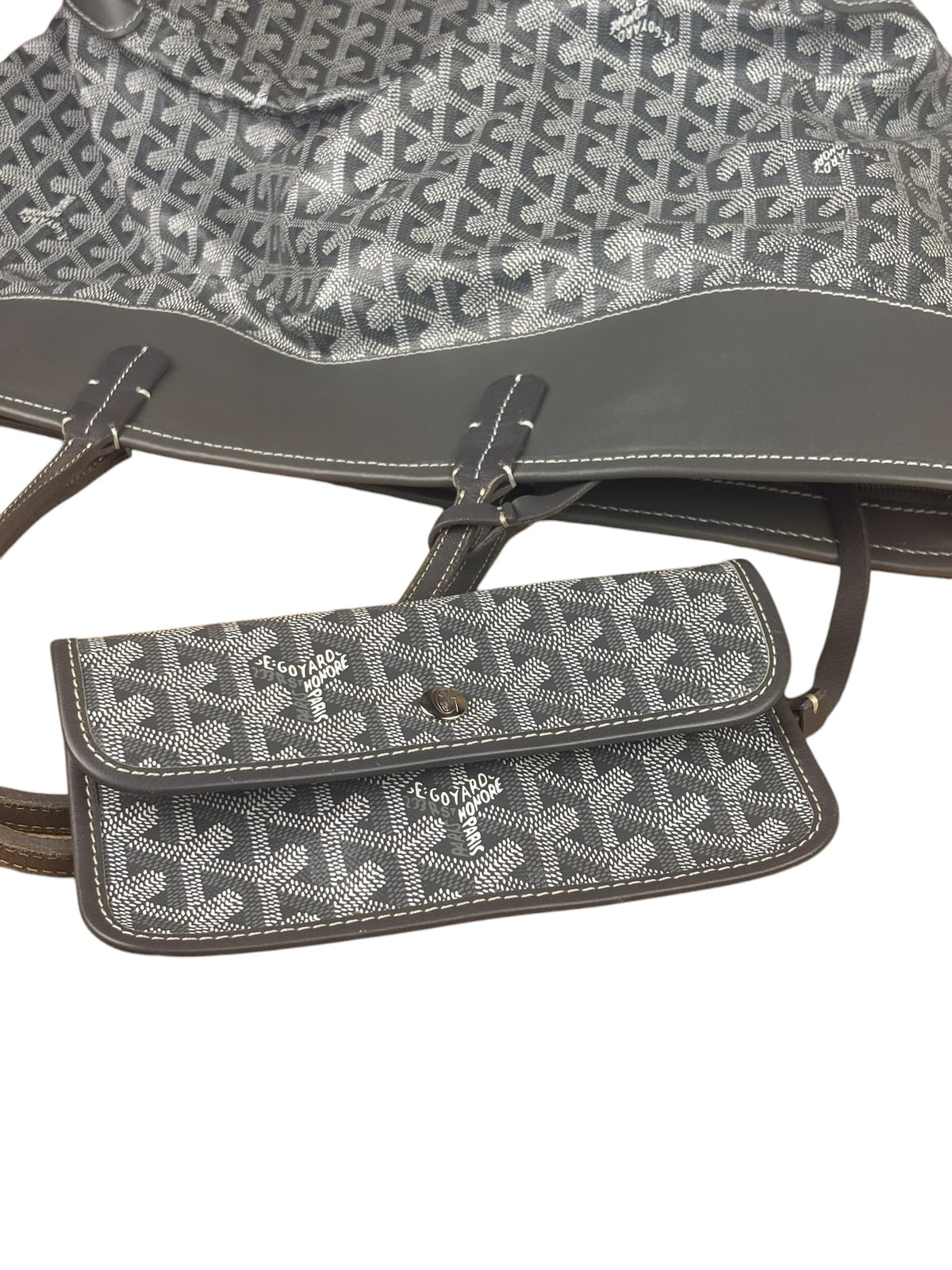 Goyard Grey Leather Bellechasse Medium Tote