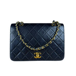 Chanel Black Quilted Single Flap Bag 1988