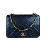 Chanel Black Quilted Single Flap Bag 1988