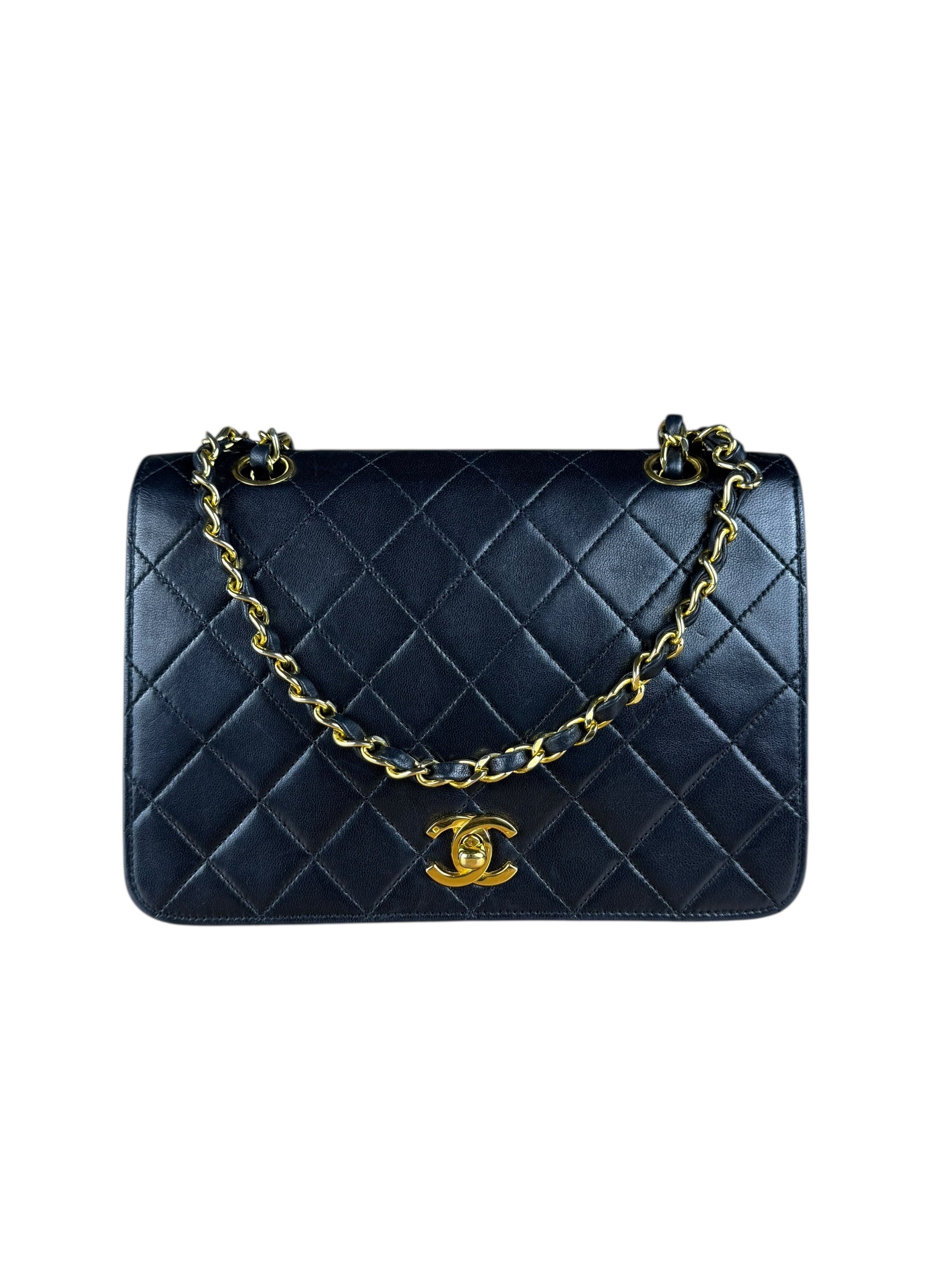 Chanel Black Quilted Single Flap Bag 1988