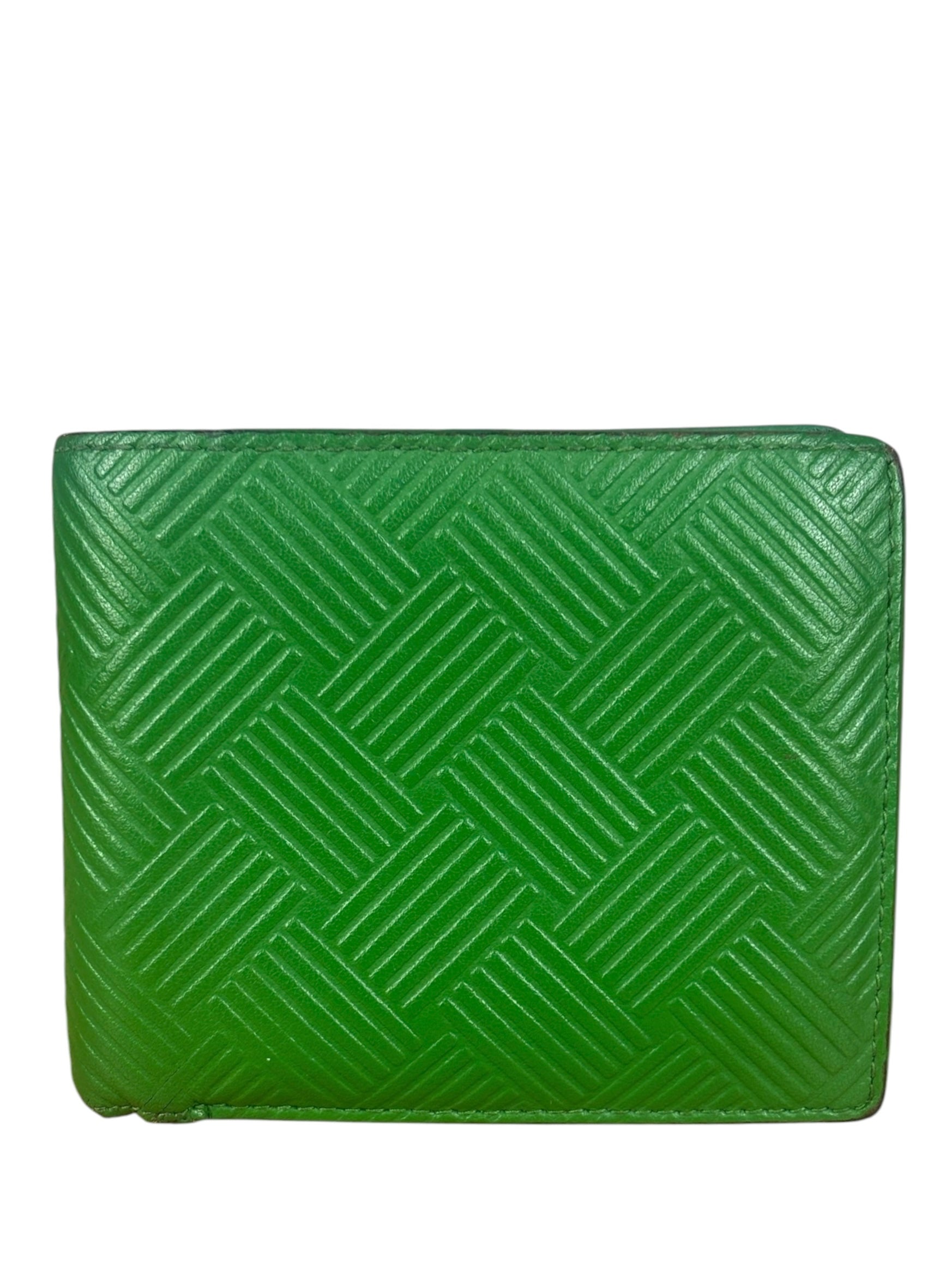 Bottega Veneta Green Embossed Leather Bifold Wallet