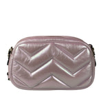 Gucci Iridescent Pink Nappa Chevron Small GG
