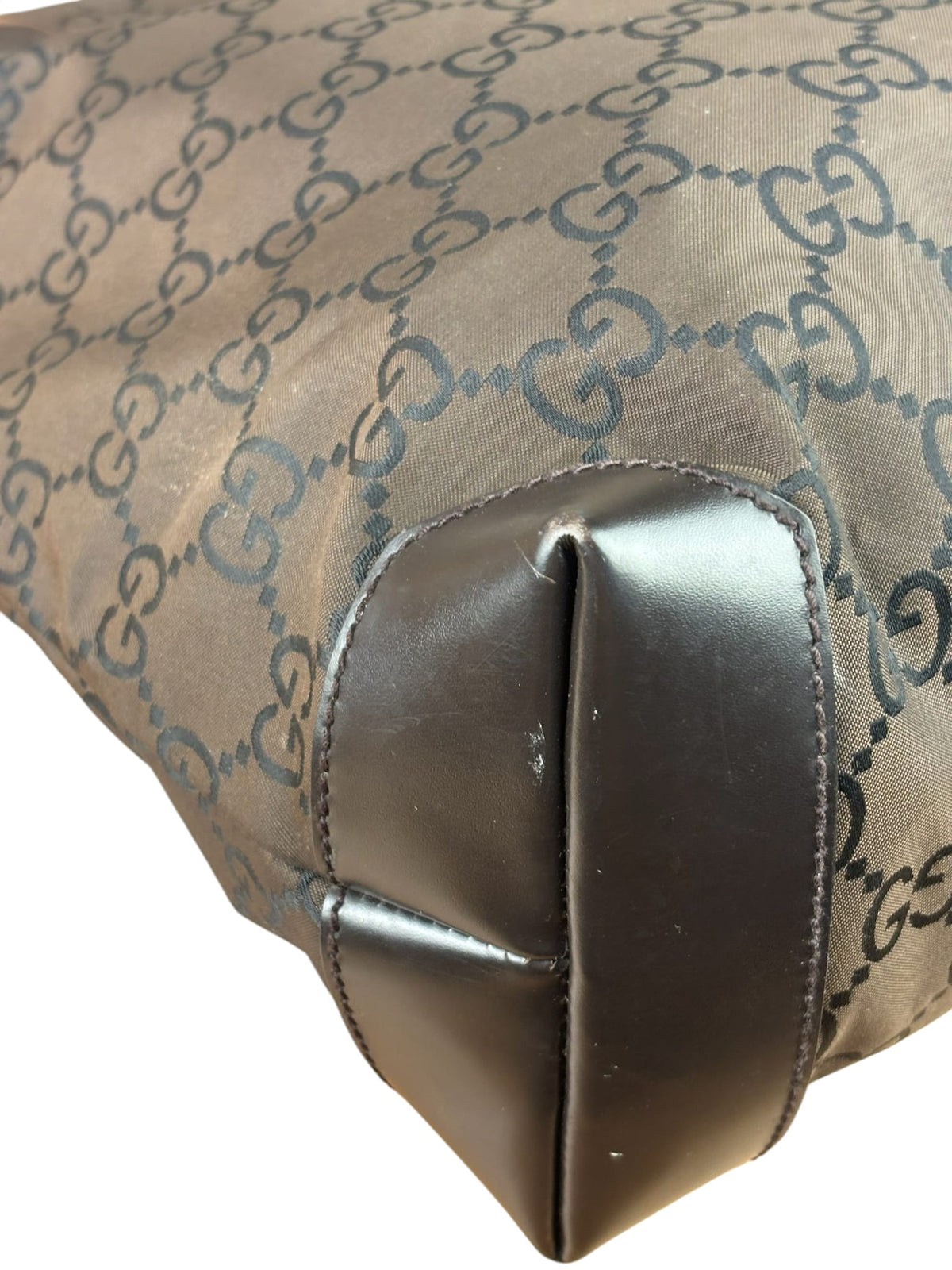 Gucci GG Nylon Tote Bag Brown Monogram Canvas