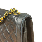 Chanel Black Quilted Leather Chain Flap Bag