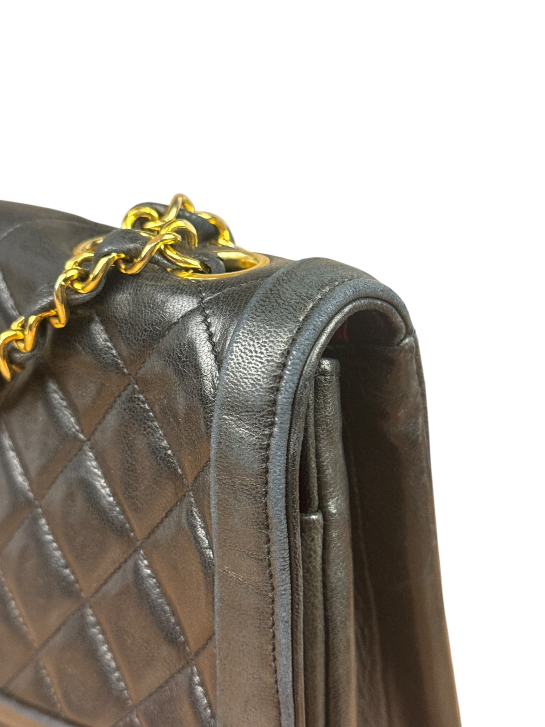 Chanel Black Quilted Leather Chain Flap Bag