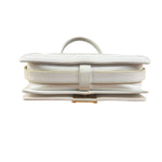 Chanel Vintage White Leather Braided Boy Shoulder Bag 1989