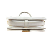 Chanel Vintage White Leather Braided Boy Shoulder Bag 1989