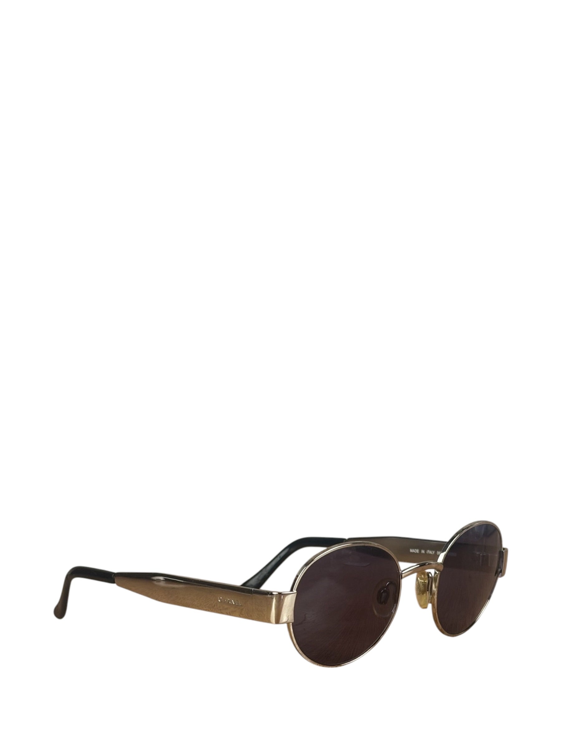 Chanel Vintage Silver Round Frame Sunglasses