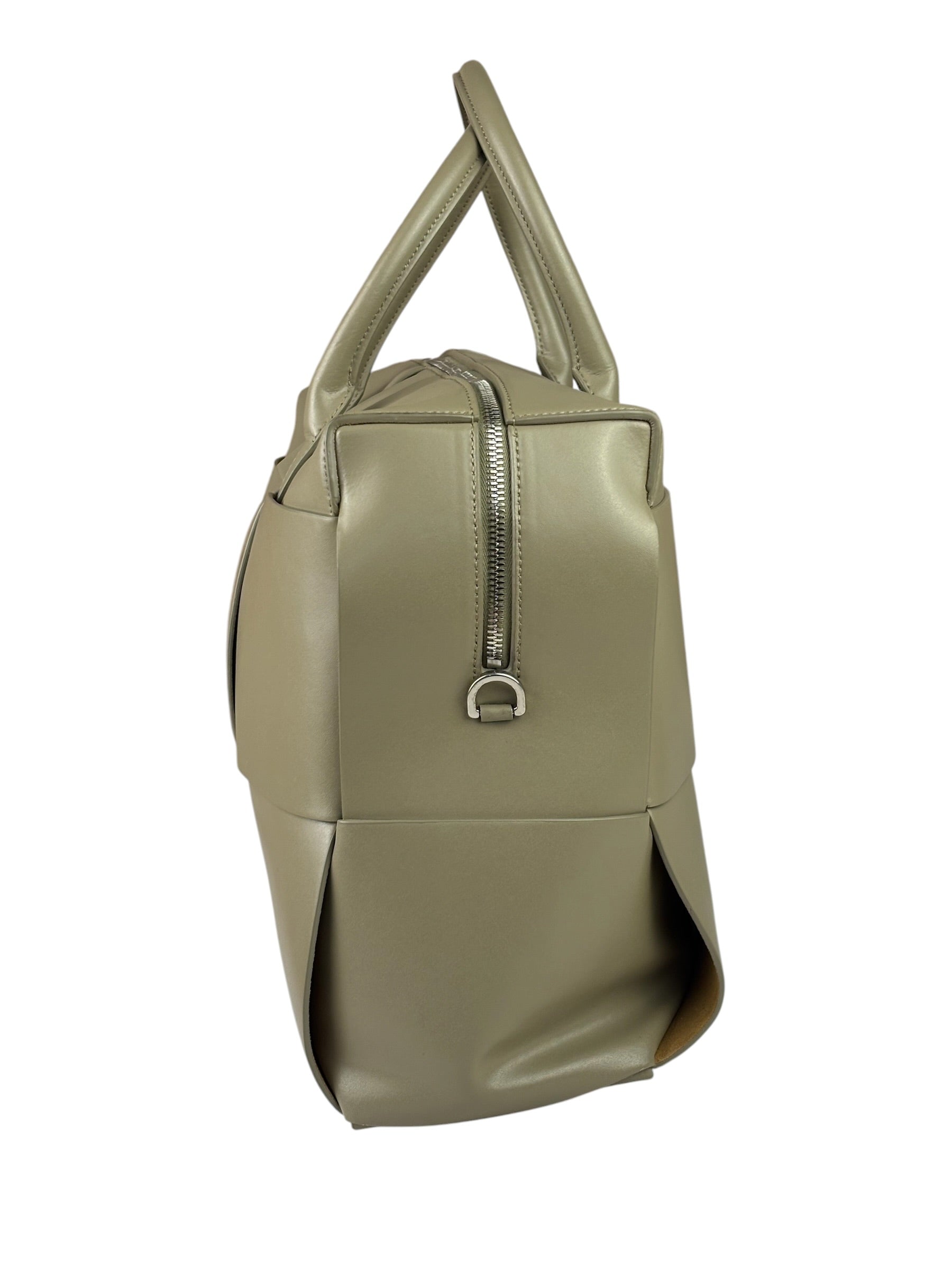 Bottega Veneta Olive Green Leather Intrecciato Arco Two-Way Bag