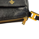 MCM Vintage Black Pebbled Leather Bowler Pochette