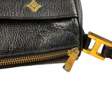 MCM Vintage Black Pebbled Leather Bowler Pochette