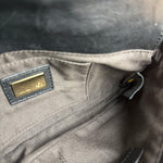 Fendi Black Leather Mini Chain Baguette