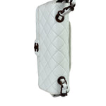 Chanel White Quilted Caviar Wooden M Flap 1999