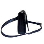 Yves Saint Laurent Black Pebbled Leather Wallet On Chain