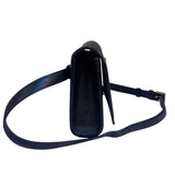 Yves Saint Laurent Black Pebbled Leather Wallet On Chain
