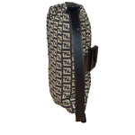 Fendi Black/Beige Leather Trim Zucca Mamma Baguette
