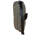 Fendi Black/Beige Leather Trim Zucca Mamma Baguette