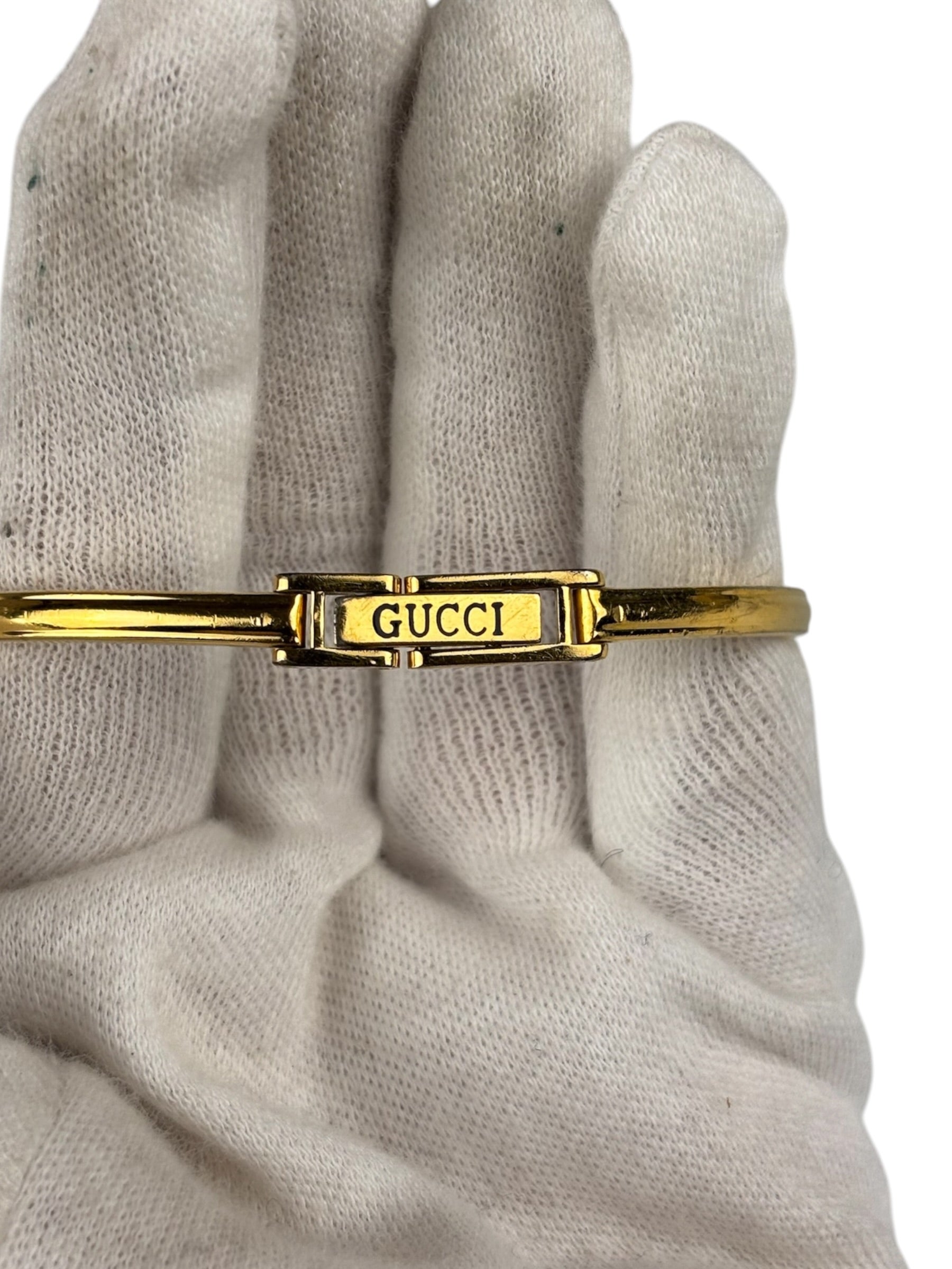 Gucci Vintage Gold-Toned Bangle Interchangeable Bezel Rings Watch