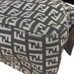 Fendi Black/Beige Leather Trim Zucca Mamma Baguette