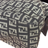 Fendi Black/Beige Leather Trim Zucca Mamma Baguette