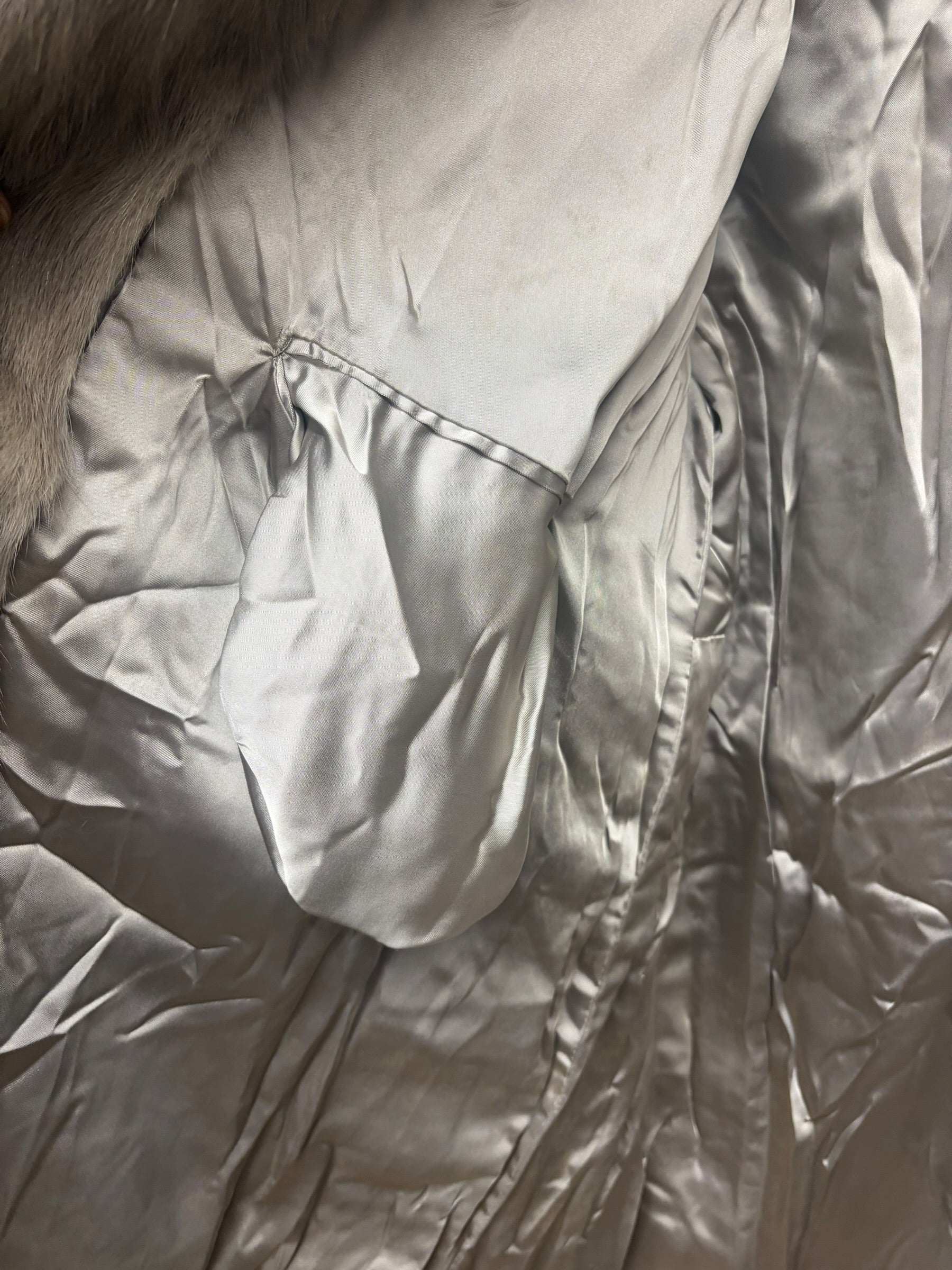 Vintage Koslouis Light Grey Mink Fur Coat