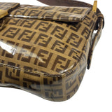 Fendi Brown Vinyl Zucca Baguette