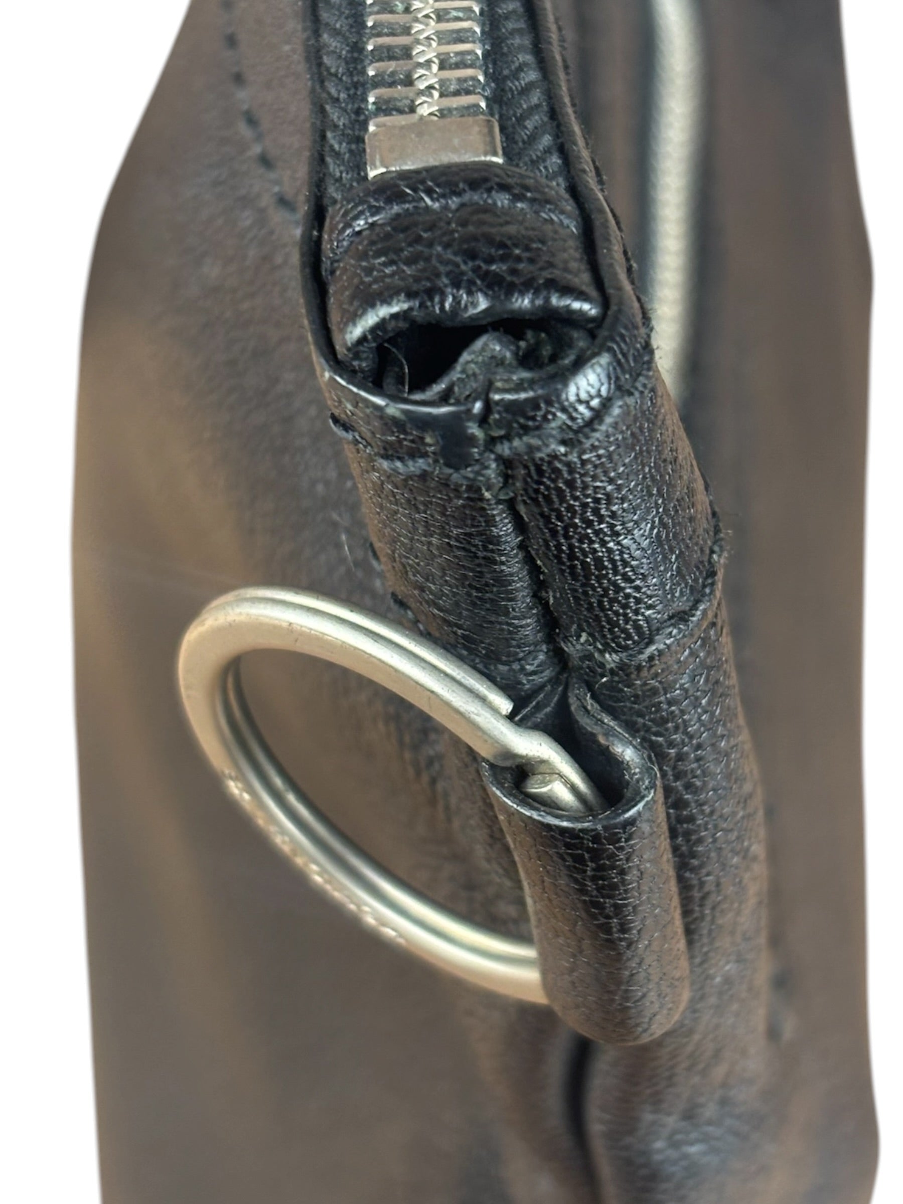 Balenciaga Black Leather Moto City Clutch Pouch